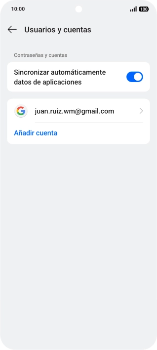 Pulsa Añadir cuenta.