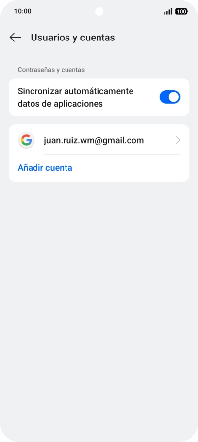 Pulsa Añadir cuenta.