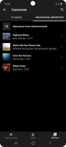 Pulsa el archivo de música deseado.