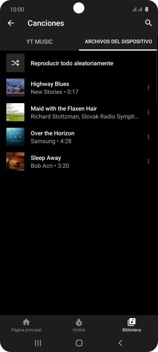 Pulsa el archivo de música deseado.