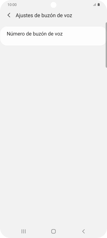 Pulsa Número de buzón de voz.