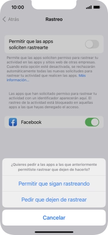 Si desactivas la función, pulsa el ajuste deseado.