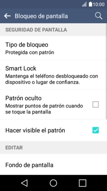 Pulsa Tipo de bloqueo e introduce el código de seguridad actual.