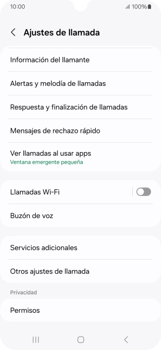 Pulsa Servicios adicionales.