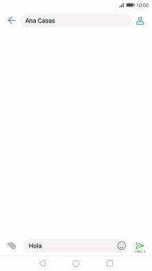 Pulsa el icono de envío cuando termines de escribir el mensaje corto.