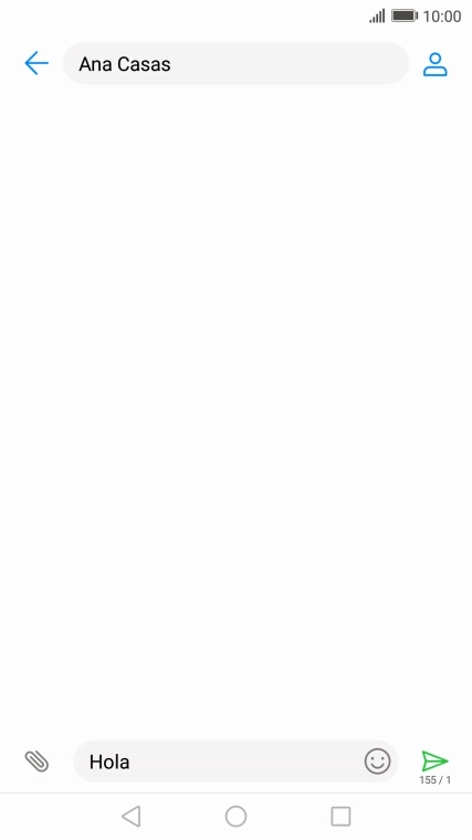 Pulsa el icono de envío cuando termines de escribir el mensaje corto.