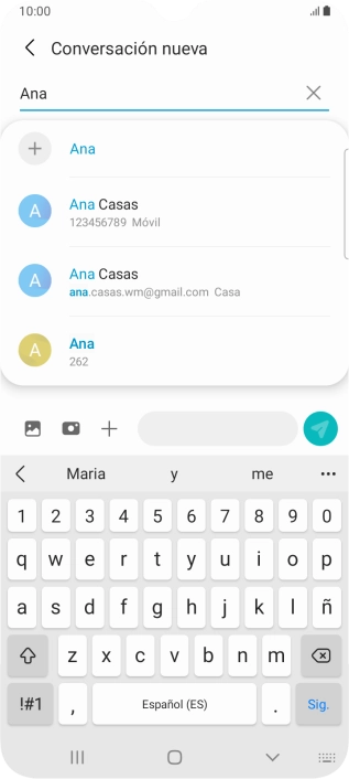 Pulsa el contacto deseado.
