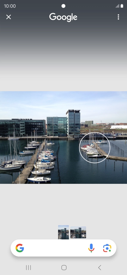 Rodea con un círculo el elemento deseado de la fotografía y espera a que aparezcan los resultados de búsqueda.