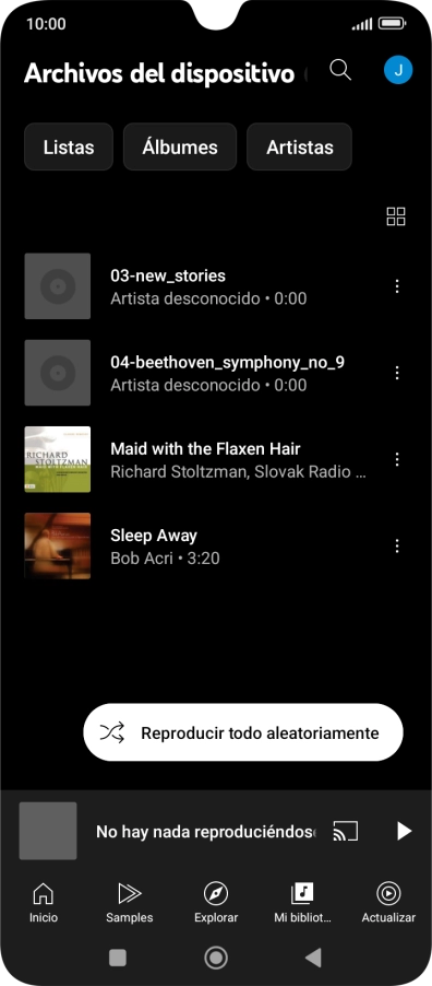 Pulsa el archivo de música deseado.