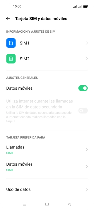 Pulsa Uso de datos.