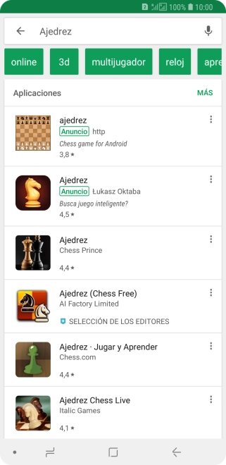 Pulsa la app deseada.