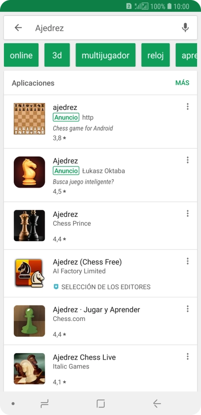 Pulsa la app deseada.