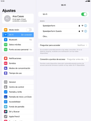 Pulsa la red wifi deseada e introduce la contraseña de esta red.