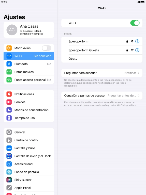 Pulsa la red wifi deseada e introduce la contraseña de esta red.
