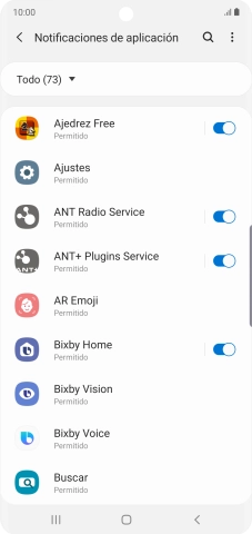Pulsa el indicador junto a las apps deseadas para activar o desactivar la función.