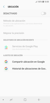 Pulsa el indicador para activar o desactivar la función.