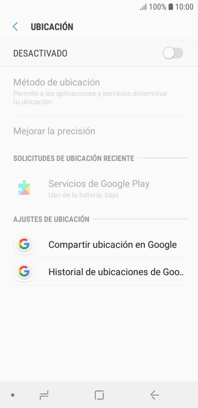 Pulsa el indicador para activar o desactivar la función.