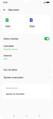 Pulsa la tarjeta SIM deseada.