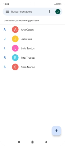 Pulsa el icono de nuevo contacto.