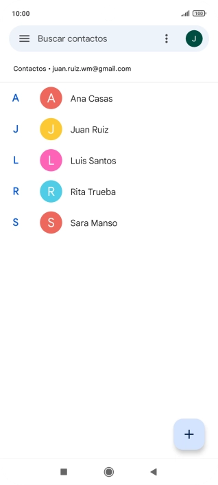 Pulsa el icono de nuevo contacto.