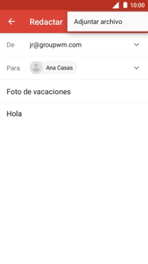 Pulsa Adjuntar archivo y desplázate a la carpeta deseada.