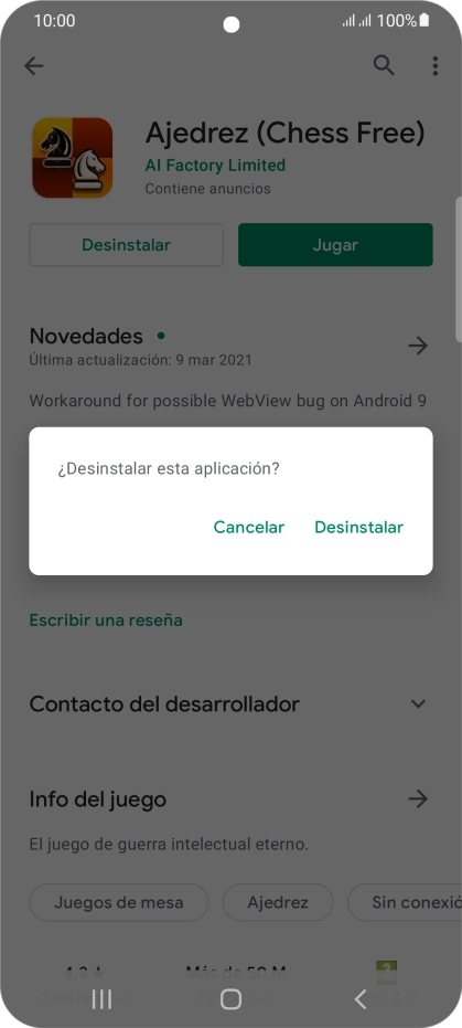 Pulsa Desinstalar.