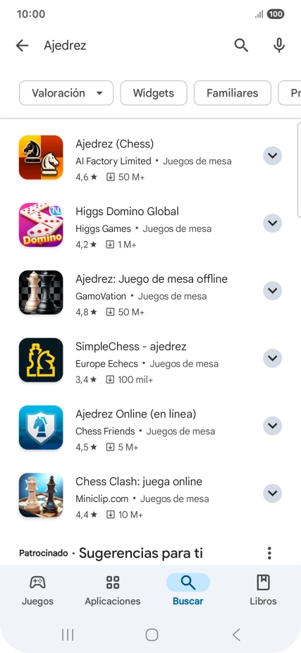 Pulsa la app deseada.