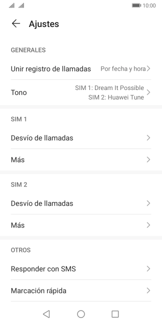 Pulsa Desvío de llamadas bajo la tarjeta SIM deseada.