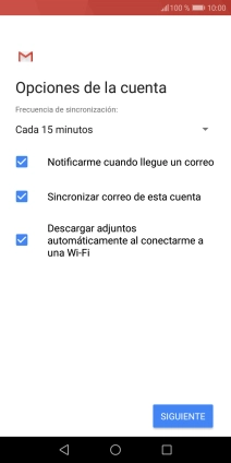 Si aparece en la pantalla esta imagen, tu cuenta de correo electrónico ha sido reconocida y configurada automáticamente. Sigue las indicaciones de la pantalla para introducir más información y terminar la configuración.
