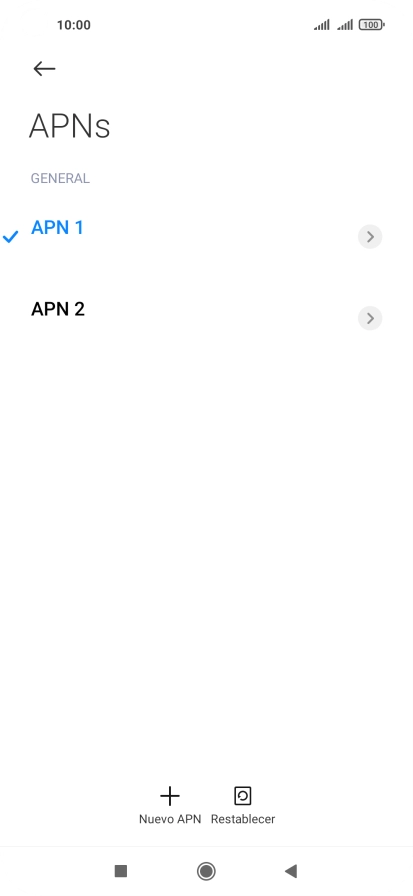 Pulsa la conexión de datos deseada para activarla.
