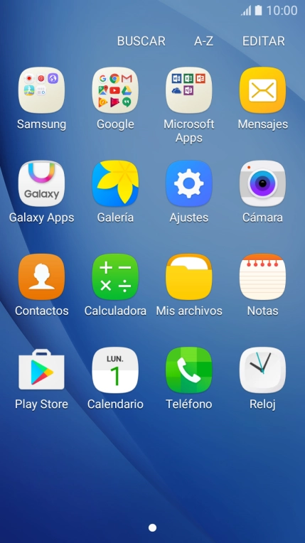 Pulsa Galería y desplázate a la carpeta deseada.