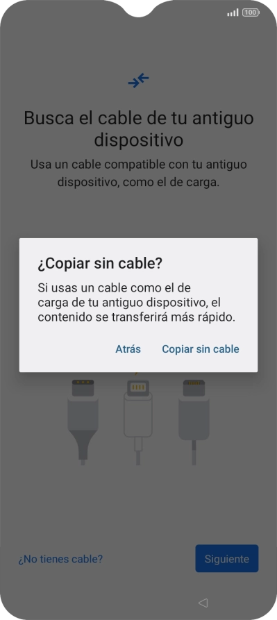 Pulsa Copiar sin cable.