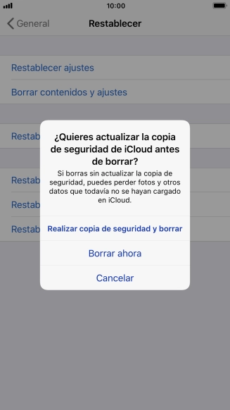 Pulsa el ajuste deseado.