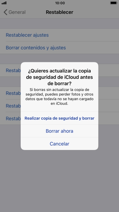 Pulsa el ajuste deseado.