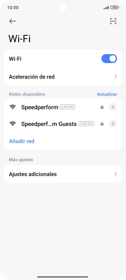 Pulsa la red deseada.