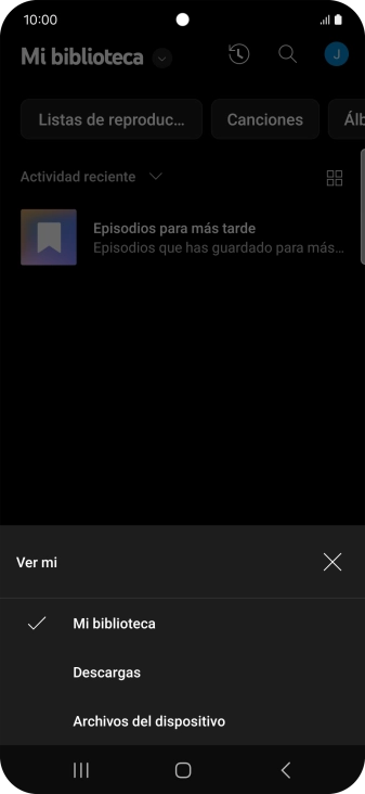 Pulsa una categoría y desplázate al archivo de música deseado.