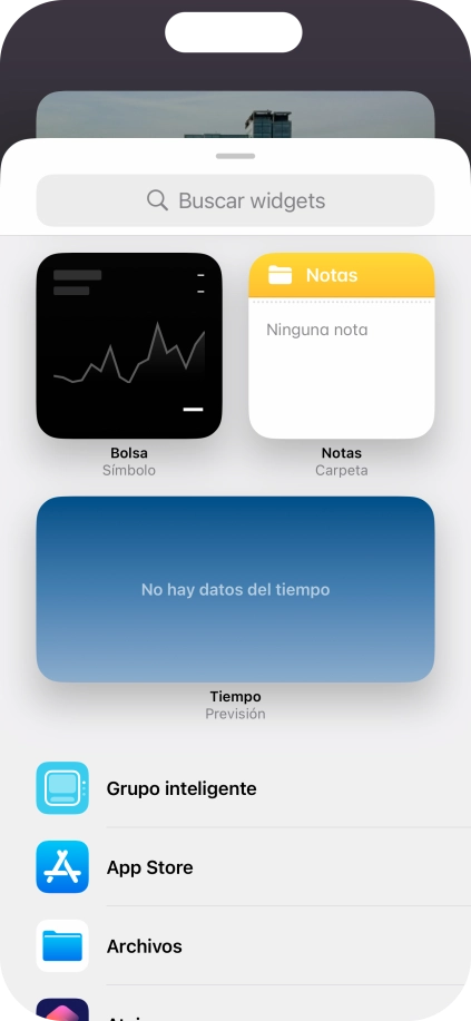 Pulsa el widget deseado.