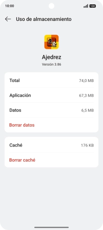 Pulsa Borrar caché.