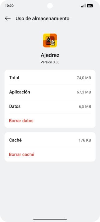 Pulsa Borrar caché.