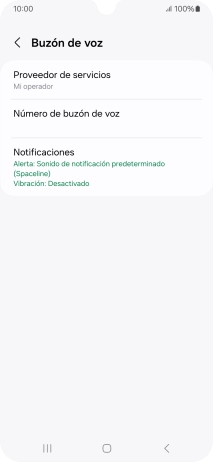 Pulsa Número de buzón de voz.