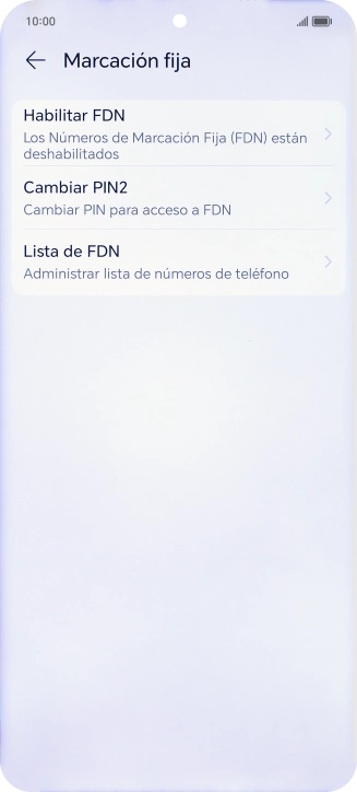 Pulsa Habilitar FDN.
