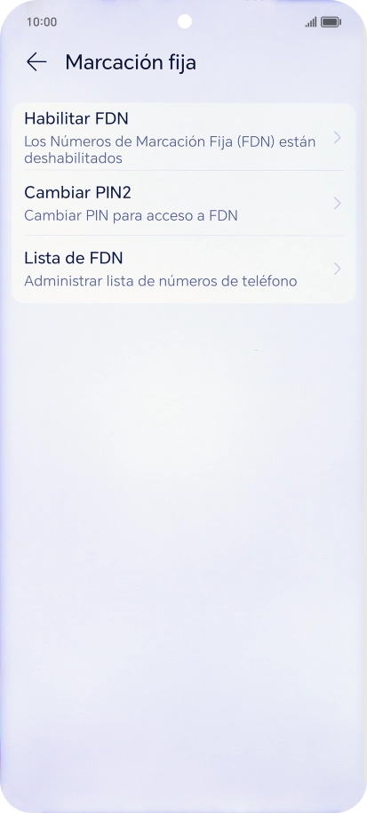 Pulsa Habilitar FDN.