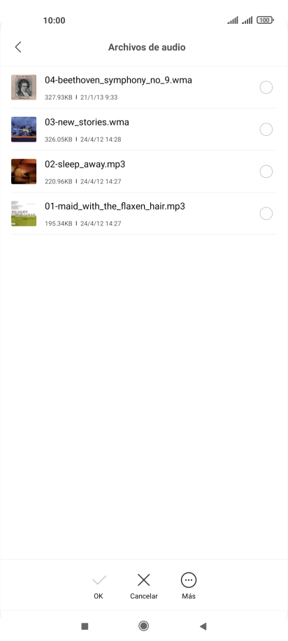 Pulsa los timbres de llamada deseados para escucharlos.