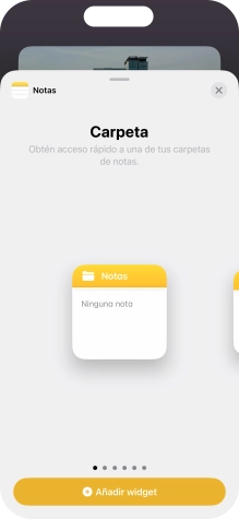 Desliza el dedo hacia la derecha o hacia la izquierda por la pantalla para seleccionar el tamaño de widget deseado.