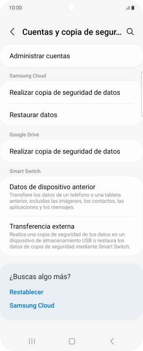 Pulsa Administrar cuentas.