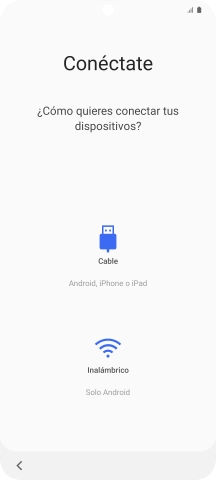 Pulsa el modo de transferencia deseado y sigue las instrucciones de la pantalla para transferir el contenido.