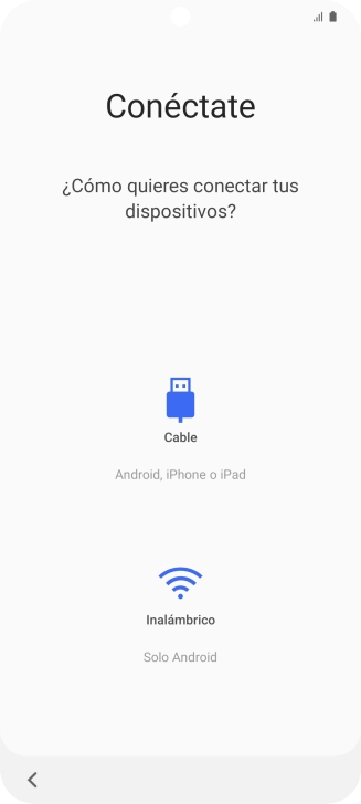 Pulsa el modo de transferencia deseado y sigue las instrucciones de la pantalla para transferir el contenido.