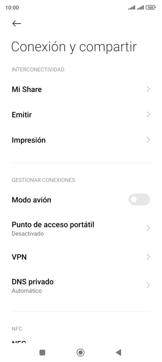 Pulsa Punto de acceso portátil.