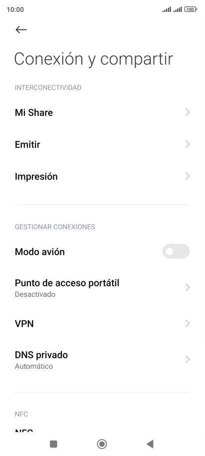 Pulsa Punto de acceso portátil.