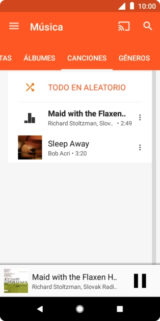 Pulsa el título de la canción en la parte inferior de la pantalla. Pulsa el título de la canción en la parte inferior de la pantalla.